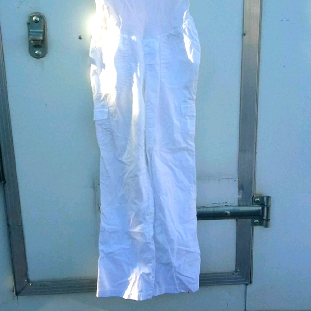 White Maternity Motherhood Capri Pant Summer Small